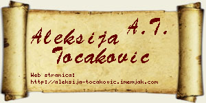 Aleksija Točaković vizit kartica